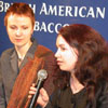 Olga Klimovich (Public Relations Coordinator at the British American Tobacco) and Irina Skvortsova (Head of the Science Department at the National Art Museum) answered journalists questions. [Press for large view]