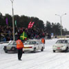 The start of a lap at the third stage of the Belarusian winter car race Hot Ice. [Press for large view]
