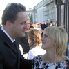 Larisa Gribaleva and Egor Khrustalev at the concert pavilion [Press for large view]